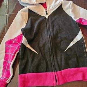 Marvel Spider-Man Spider-Gwen Ghost Spider Girls Fleece Zip Up Hoodie